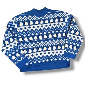 H&M  | Jacquard knit fair Ilse sheep relaxed-fit sweater NWT!